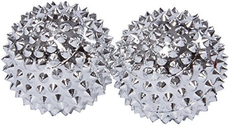 chi-enterprie Magnetische Akupunktur-Massagebälle, 2er-Set, Silber, ca. 32 mm Durchmesser