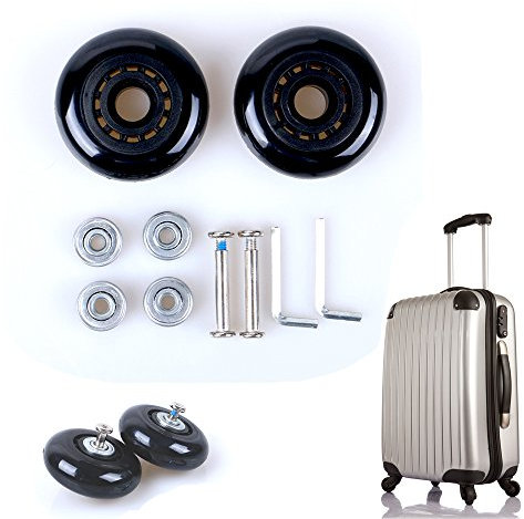 Fresh66 Paar Gepäck-Koffer Ersatz Wheels Rad Gummi Metall für Trolley Gepäckkoffer Hartschalenk ffer (68X24MM)