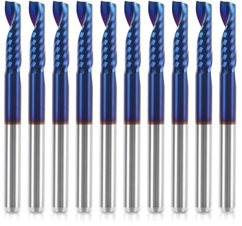 HQMaster CNC-Fräser-Bits, 10 Stück, Frässtift, Ein-Schaftfräser, Wolframstahl, Gravierwerkzeug-Set
