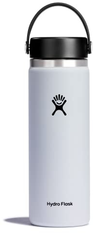 Hydro Flask Water Bottle - Insulated Stainless Steel - Wide Mouth Flex Lid, Non Spill, Leakproof and Refillable in 20 Oz