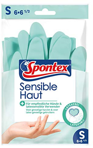 Spontex Piel Sensible - Los guantes de limpieza para la piel hechas de un material especial libre de látex, 1 set