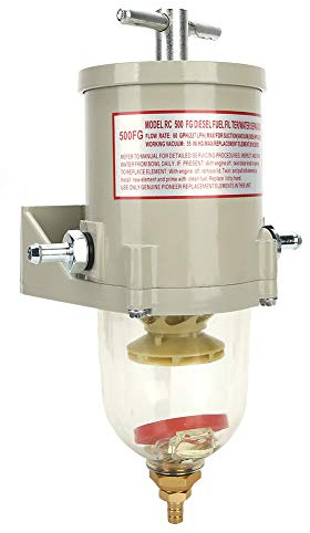 Séparateur d'Eau Filtre Gasoil 500FG, Acier Inoxydable, avec Vis et Joints, 60 GPH, pour Moteur de Voiture