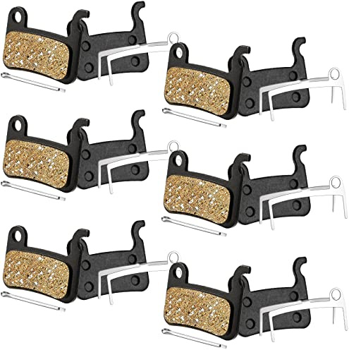 Hestya 6 Pairs Bike Brake Pads Bicycle Resin Brake Pads Compatible with Shimano Deore Xt Xtr L x Slx Hone Alfine Saint Disc