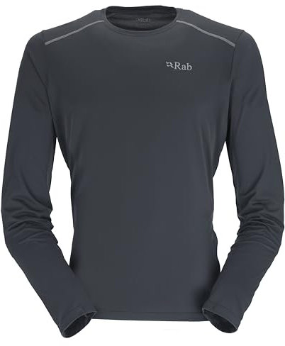 Rab Men's Force LS Tee Lightweight Long-Sleeve T-Shirt for Trekking, Climbing, & Trail Running - Beluga - Medium