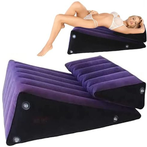 LYCREW Sex Kissen Set 2 Teilig, Sexhilfe Rampe, Aufblasbar, Magische Sofa-Kombination, Dreieckskissen, Unterstützende Keilhaltung, Vielseitiges Kissen, Spielzeug, Körperstützpolster Für Paare
