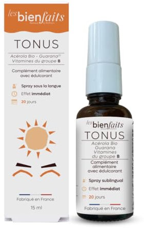 SPRAY ENERGIE | Action rapide | Effet coup de fouet | Boost le Tonus | Réduit la Fatigue | Gout Agrumes | Vitamine C, Acérola, Guarana | Sans sucre ajouté & sans alcool (lot de 2)