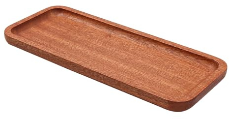 ZONADAH 30x12.5x2cm Rectangular Shaped Dish Household Wooden Plate for Home Restaurant Small Petal Dining Cake Tray Kitchen Brown Fruit Hot Vegetables Tableware