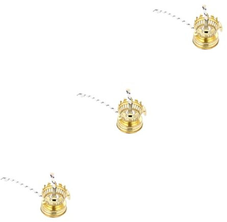 TOPBATHY Metallbügel 3 Sätze Zubehör für Petroleumlampen Vintage-Accessoires Petroleumlampe DIY Halter ätherisches öl Docht Ersatzteile für Öllampen Öllampenbrenner Mini Laterne Glas