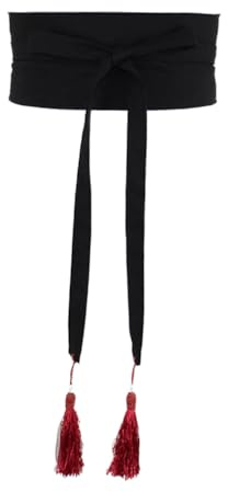 Inzegao Obi-Gürtel für Damen, Baumwolle, Leinen, Quaste, selbstbindend, Taillenband, Cinch-Gürtel für Kleid, japanischer Gürtel für Kimono