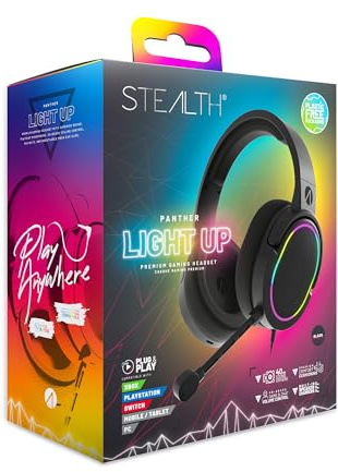 STEALTH PANTHER LED Premium Gaming Headset - Kompatibel mit XBOX, PS4/PS5, Switch, PC