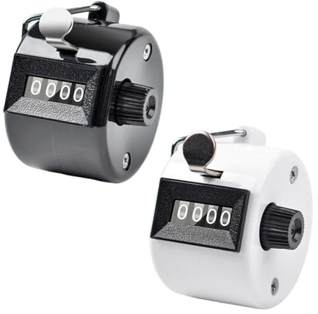 AIPWEYT Store Handzähler Zähler, Metall Zähler Klicker Counter, 4-Stellige Zähler für PersonenzählerCoaching, für Personenzähler, Golf, Reihenzähler Stricken,2PC