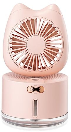 Ciieeo Fan for Cat Mini Portable Fan Humidifying Light for Home Office School