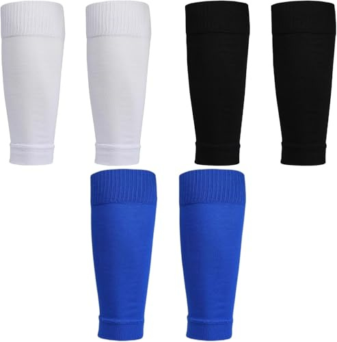 YSTrillion 3 Paare Fußball Stutzen,Fußball Sleeves Stutzen ohne Socken | Trainingssocke Sockenstutzen Fußballstutzen für Fussball Basketball Laufen Radfahren Marathon