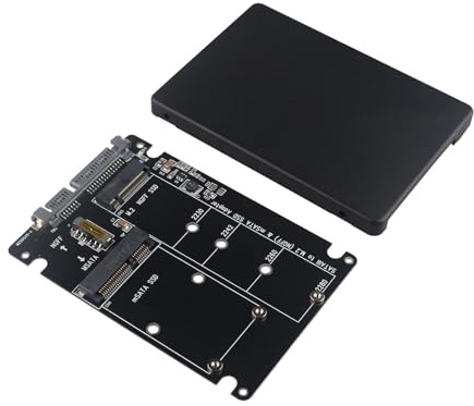 HALJIA M.2 NGFF mSATA SSD till SATA 3 2-i-1 Hard Drive Adapter - 2,5-tums 7 mm Thickness Card With 22-Pin B och M Key Support