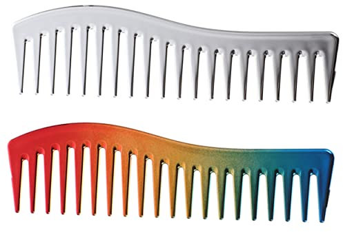 DRESSOOS 2stücke Herren Haarkamm Professioneller Kamm Mit Breiten Zähnen Für Haarstyling Und Frisuren Für Salon Und Hausgebrauch Ergonomisches Design Und Hautfreundlich Und Farbe