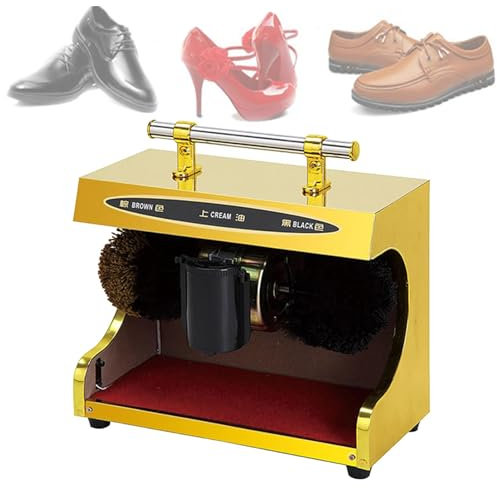 RVUEM 001, Electric Shoe Shine Polisher, Shoe Polisher Machine, Automatic Induction/Double Combination Brush/Overheating Power-off Protection, for Family Hotel Bank Commercial