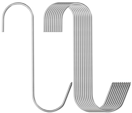 QUARKZMAN 10pz 150mm Ganci per Carne in Acciaio Inossidabile 304 Gancio Macellaio a Forma di S per Appendere Carne Affumicatura Grigliatura Costine Manzo BBQ (Carico MAX 5 kg)