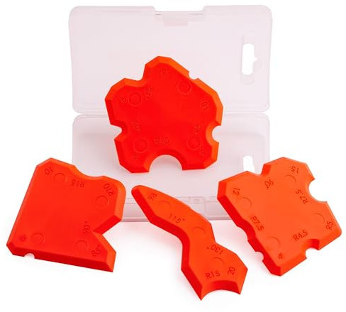 MIVOS Kit de lissage de joints 4 pièces - Kit de raclage de joints pour silicone et acrylique - Grattoir à joints pour carrelage - Extracteur de joints en silicone - Décolleur de joints en silicone