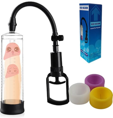 Pompe per Il Pene Pompa per Pene Manuale Giocattoli Sessuali Masturbatore Tascabile Impermeabile Pompa a Vuoto per Estensore per Erezione Masturbatore Estensione per Uomini con 3 Guaine In Silicone