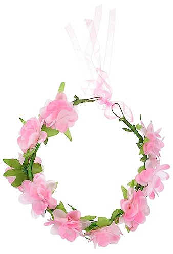 DEARMAMY Blumenkranz Haarreif Stoff Imitationsblumen Naturgetreu Kranzstirnband für Kinder Strandfest Hochzeits Kopfschmuck
