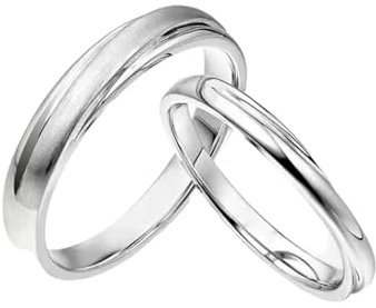 KnSam PT950 Platin Eheringe Echt Schmuck, Hochzeitsband Welle Muster, Ring Platin, Gr.54 (17.2)