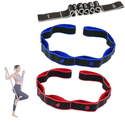 Banda de entrenamiento de alta elasticidad, 8 secciones, banda de resistencia de baile, correa de ejercicio para estiramiento, secciones de pilates, banda de resistencia de baile