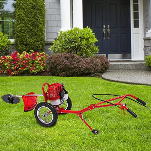 Tagliaerba 2 in 1, a 2 tempi, a benzina, a mano, per falciare e allentare, per giardini domestici, giardini e piccole aziende agricole