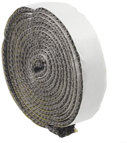 Corda in fibra di vetro per stufe in vetro e per applicazioni di sigillatura su caldaie, forni, forni e camini, 20 mm di larghezza x 2 mm di spessore