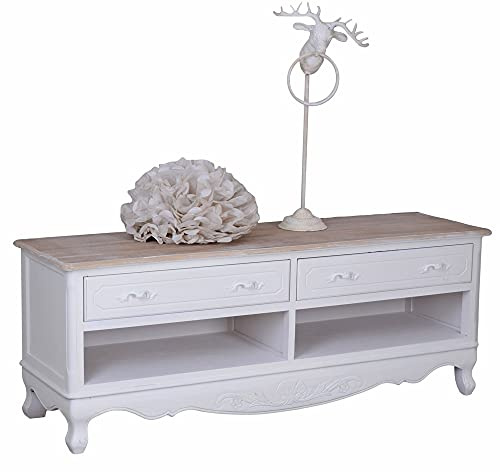 TV-Sideboard „Villa Rustica“ – Shabby-Vintage Landhausmöbel aus massivem Holz, ca. 137x40 cm HMA06 Palazzo Exklusiv