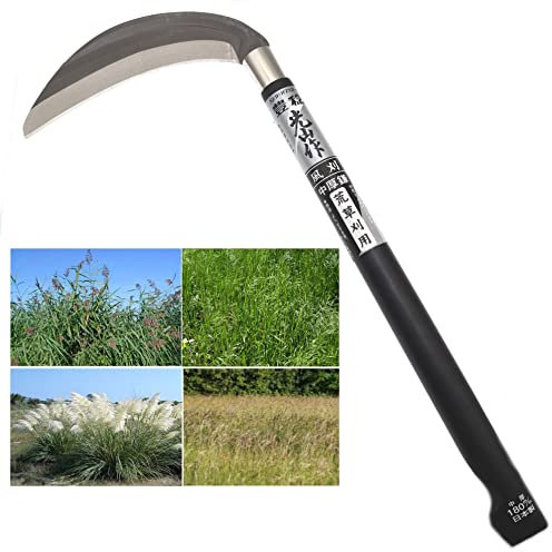 Falcetto Manuale Giapponese in Acciaio Blu Chromax per Falciare Falce per Tagliare L'erba e Diserbare Falcetti Strumento da Giardinaggio Falci Prodotto in Giappone