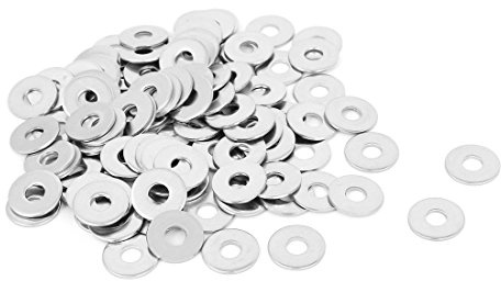 uxcell M5x15mmx1.2mm Stainless Steel Round Flat Washer for Bolt Screw 100Pcs