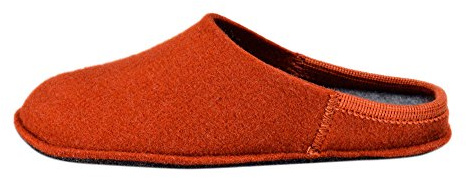 Le Clare Nuvola Tinta Unita - Pantofola Invernale Donna in Panno di Lana con Plantare Estraibile - Colore Arancio - Taglia 42