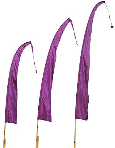 DEKOVALENZ - Balifahne SANUR, Stoff ohne Stange, versch. Farben+Längen, Fahnenlänge:3 Meter, Farbe:lila