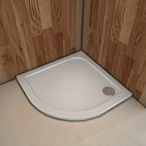 Plato de ducha Resina Semicircular 90x90cm Extraplano Blanco
