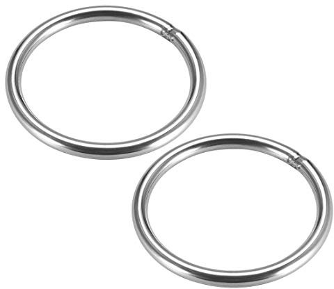 Edelstahl O Ring 50 mm Innendurchmesser 4 mm Dicke Umreifung geschweißt Ringe rund 2 Stück