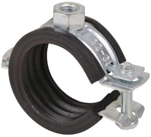 10 Stück - Gelenk-Rohrschelle/Halter/Befestigung •12mm-114mm/ ¼“-4“ •Schallschutzeinlage Größe 53-58 mm x M8