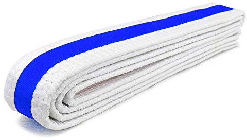 AAMA Martial Arts Belt White Belt with Mixed Color Stripe for Martial Arts - Taekwondo Karate Judo