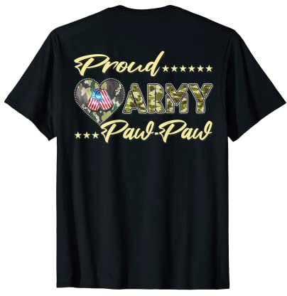 Herren Proud Army Pawpaw - US-Flagge Dog Tag Herz Militär Opa T-Shirt