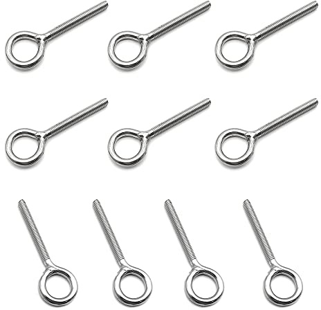 YDHfdc 10 Stück M4 Ringschraube Langem Schaft Edelstahl Ringschrauben Zum Befestigen und Aufhängen Verwendet,53mm