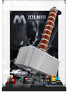 AZIZAT Acryl-Vitrine, transparent, Schaukasten, für Lego Thors Hammer 76209 Baumodell. (nur Aufbewahrungsbox)