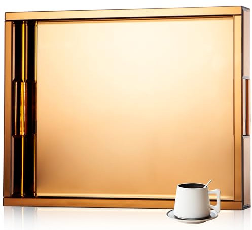 Blingworld Tablett Spiegel, Gold Spiegel Tablett, Serviertablett,Couchtisch Tablett, Badezimmer, Schlafzimmer