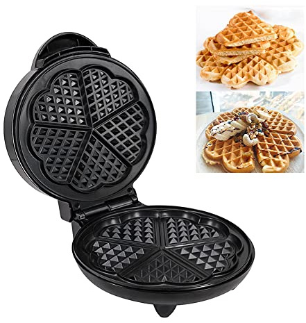 IUPPA 1000W Waffle Maker 5 Heart-Shaped Waffles Electric Waffler Griddle Iron
