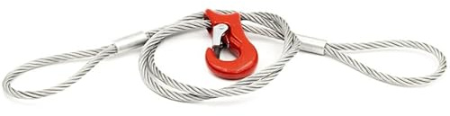 ALFA LOGISTIK Chokerseil mit Schlaufen 12mm Durchmesser 3m Länge - Drahtseil mit Gleithaken - Stahlseil mit Schlaufen - Rückeseil - Forstseil