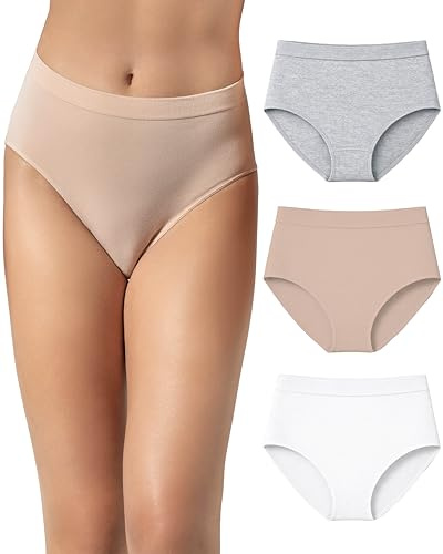 Risalti Slip Donna Bamboo Vita Alta Senza Cuciture 3 Pz - Mutande Donna Seamless Elasticizzate in Viscosa di Bamboo, Intimo Donna Traspirante Ipoallergenico, Comode e Morbide - Made in Italy