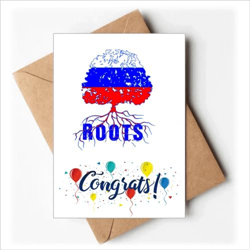 Russische Flaggenwurzel Faly Art Deco Mode Hochzeit Karten Glückwunsch Gruß Umschläge