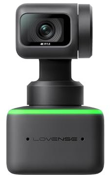 LOVENSE Webcam mit 1/2-Sensor, PTZ 4K HD PRO Webcam für Live-Streaming, Videokonferenzen, KI-Tracking, Gestensteuerung, HDR, Mikrofonen mit Rauschunterdrückung, Spezialmodi