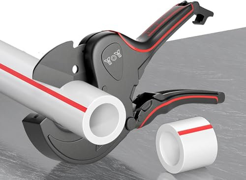 PVC Rohrschneider Kunststoff 42 mm Schlauchschneider PE Rohrschneider PVC Rohrschneider Schlauchschere Rohrabschneider Rohrschere für Kunststoffrohre Kunststoffrohrschneider für PVC Rohr, PE Rohr, PPR