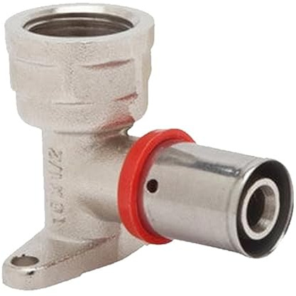 Suinga Codo con soporte 3/4 hembra para Tubo multicapa 20 mm, uso con máquina prensadora, gris