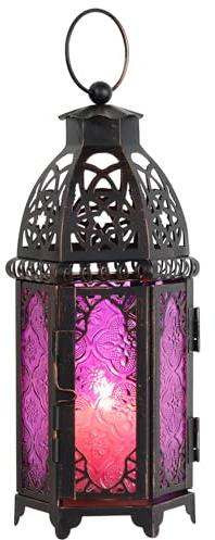 NEEDOMO Halloween Decorations,11'' Moroccan Lanterns Decorative Indoor & Outdoor, Vintage Christmas Candle Holder, Metal Lanterns Decorative, Table, Patio, Porch, Shelf, Christmas Spring Home Decor