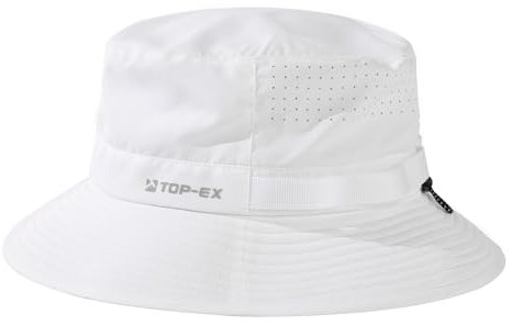 TOP-EX Kühlender Fischerhut Herren Atmungsaktiv UV-Schutz Sonnenhut Damen Sommer Outdoor Hut mit Breiter Krempe Faltbar Safari Hut Boonie Weiß XXL
